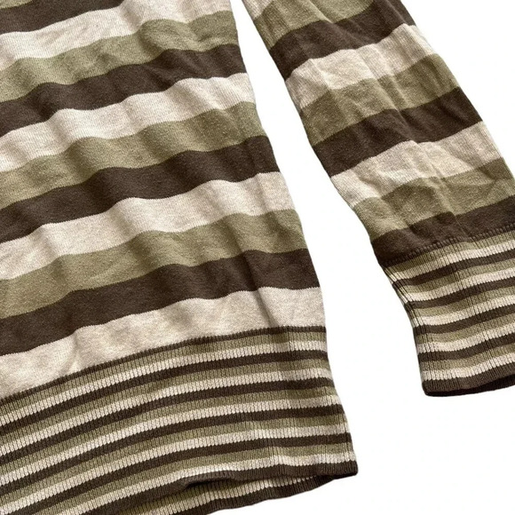 Croft & Barrow Brown Striped Sweater M - Picture 2 of 3
